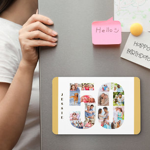 Foto collage in nummer 50 - 50th Birthday Neutraal Magneet