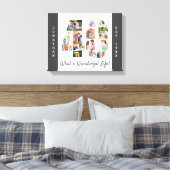 Foto Collage ingesteld op 40 Gray White Custom Canvas Afdruk (Insitu (Slaapkamer))