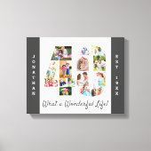 Foto Collage ingesteld op 40 Gray White Custom Canvas Afdruk (Voorkant)