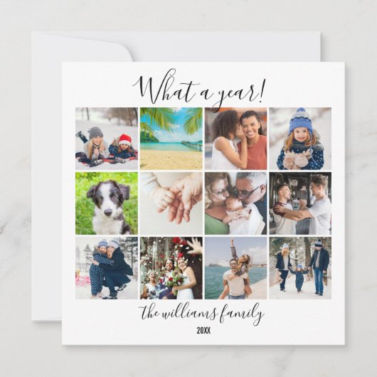 Foto Collage Jaaroverzicht Wat een jaar Feestdagenkaart (Voorkant)