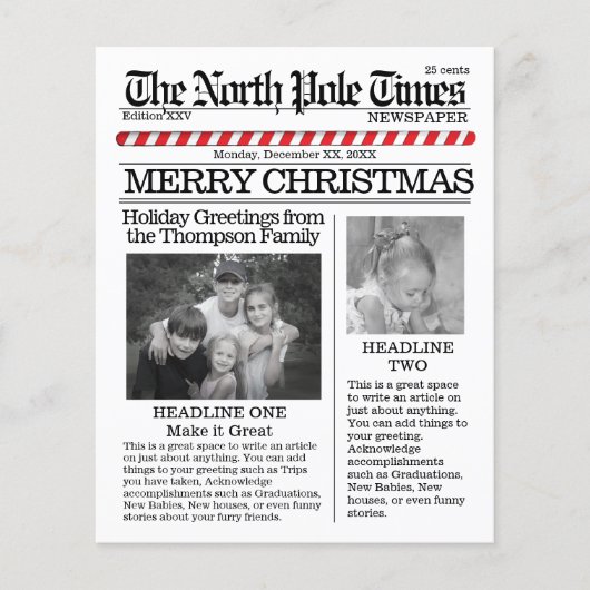 Foto: Collage Kerstmis Noordpool Santa Trendy Flyer (Voorkant)