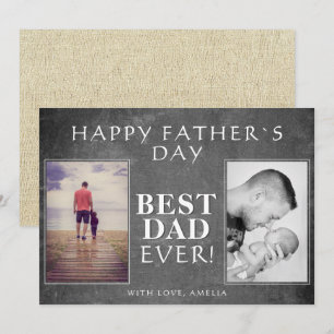 Foto Collage Krijtbord Beste Papa Vaderdag Kaart