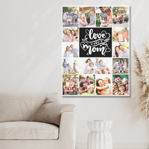 Foto Collage Lieve Mama 15 Afbeeldingen Canvas Afdruk