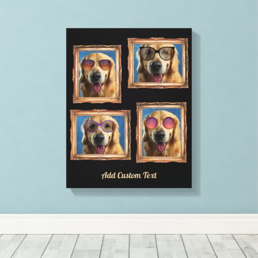 Foto Collage Lijst Dogs Pets Family Canvas Afdruk (Insitu (Houten vloer))