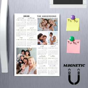 Foto-collage-magneet voor volledige kalender 2026