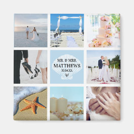 Foto Collage Magnet Wedding Favor Seashell Magneet