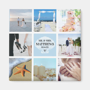 Foto Collage Magnet Wedding Favor Seashell Magneet