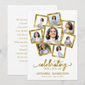 Foto Collage Memorial begrafenis Kaarten voor de d (Voorkant / Achterkant)