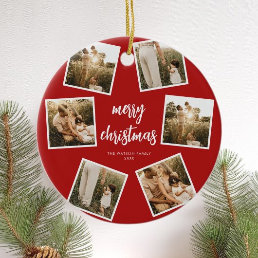 Foto Collage Merry Kerstry Keramisch Ornament