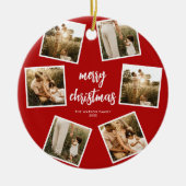Foto Collage Merry Kerstry Keramisch Ornament (Voorkant)
