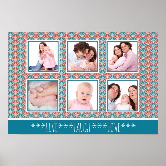 Foto collage met decoratief ventilatorpatroon poster (Voorkant)