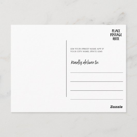 Foto collage met familienaam Datum - zwart Briefkaart (Achterkant)