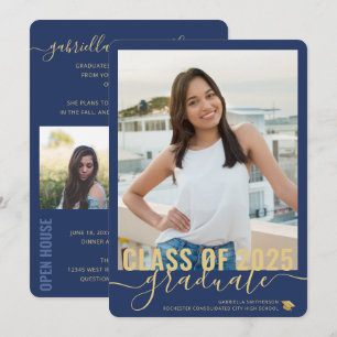 Foto Collage Modern Blue Afstuderen Open House Aankondiging