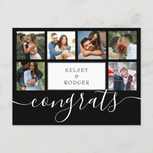 Foto Collage Modern Congrats Black en White Briefkaart