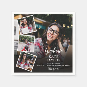 Foto Collage Modern Graduation Party Servet