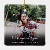 Foto Collage Modern Gradun Party Invitation Keramisch Ornament (Achterkant)