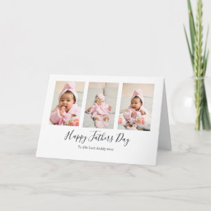 Foto Collage Modern minimalist Fathers Day Card Kaart