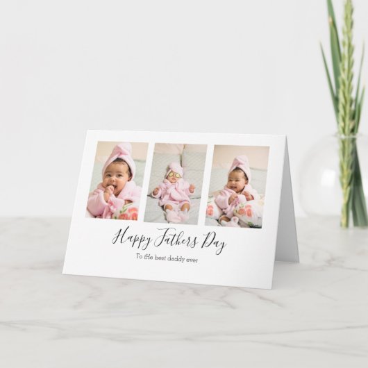 Foto Collage Modern minimalist Fathers Day Card Kaart (Voorkant)