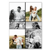 Foto Collage Modern Script Weddenschap Kaart (Achterkant)