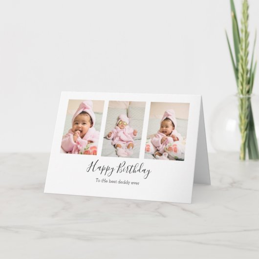 Foto Collage Modern vader verjaardagskaart Kaart (Voorkant)