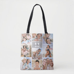 Foto Collage Monogram Afbeelding Draagtas