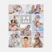 Foto Collage Monogram Fleece Deken (Voorkant)