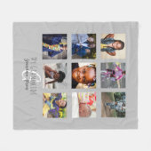 Foto-collage Monogram Grootouder Kleinkinderen Gri Fleece Deken (Voorkant (Horizontaal))