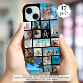 Foto Collage Monogram Naam 17 Foto's zwart Case-Mate iPhone Case