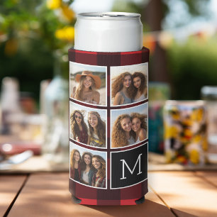 Foto Collage - Monogram Rode Zwarte Buffalo Schotl