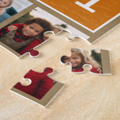 Foto Collage Monogram - Rustic Kraft en Sinaasappe Legpuzzel (Zijkant)