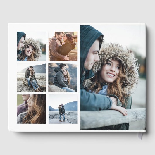 Foto Collage & Monogram | Weddenschap Gastenboek (Achterkant)