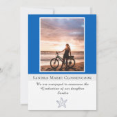 Foto Collage Nautical Blue Starfish afstuderen Aankondiging (Achterkant)