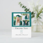 Foto Collage Nautical Green Starfish afstuderen Bedankkaart (Staand voorkant)