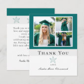 Foto Collage Nautical Green Starfish afstuderen Bedankkaart (Voorkant / Achterkant)