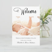 Foto collage nieuwe baby welkome geboorte aankondiging (Staand voorkant)