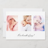 Foto collage nieuwe baby welkome geboorte aankondiging (Achterkant)