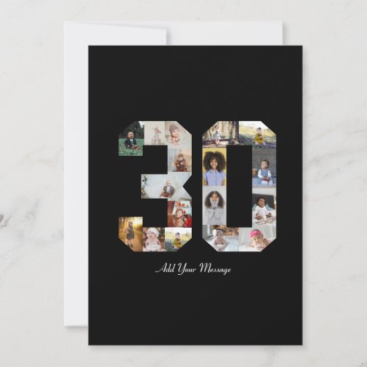 Foto Collage Nummer 30 Bedankkaart (Voorkant)