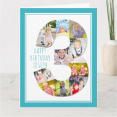 Foto Collage nummer 3 Jongen's derde verjaardag Kaart (Voorkant)