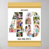 Foto Collage nummer 40 Aangepast 40e verjaardag Poster (Voorkant)