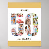 Foto Collage nummer 50 Aangepast 50e verjaardag Poster (Voorkant)