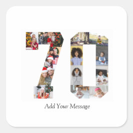 Foto-collage nummer 70 vierkante sticker