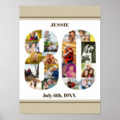 Foto Collage nummer 80 Aangepast 80e verjaardag Poster (Voorkant)