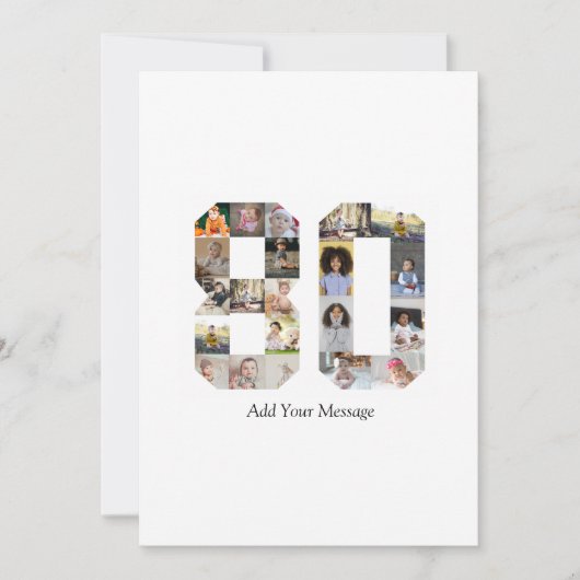 Foto-collage nummer 80 bedankkaart (Voorkant)