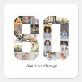 Foto-collage nummer 80 vierkante sticker