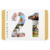 Foto Collage op nummer 21 Happy 21st Birthday Magneet (Horizontaal)