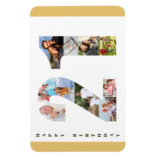 Foto Collage op nummer 21 Happy 21st Birthday Magneet (Verticaal)