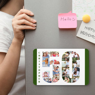 Foto collage op nummer 50 - 50e verjaardag magneet