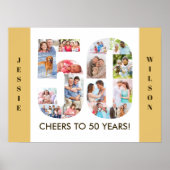 Foto collage op nummer 50 Neutraal 50e verjaardag Poster (Voorkant)