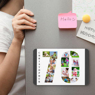 Foto collage op nummer 70 - 70e verjaardag magneet