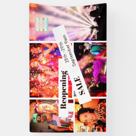 Foto Collage Party Afbeeldingen Sale Spandoek (Verticaal)